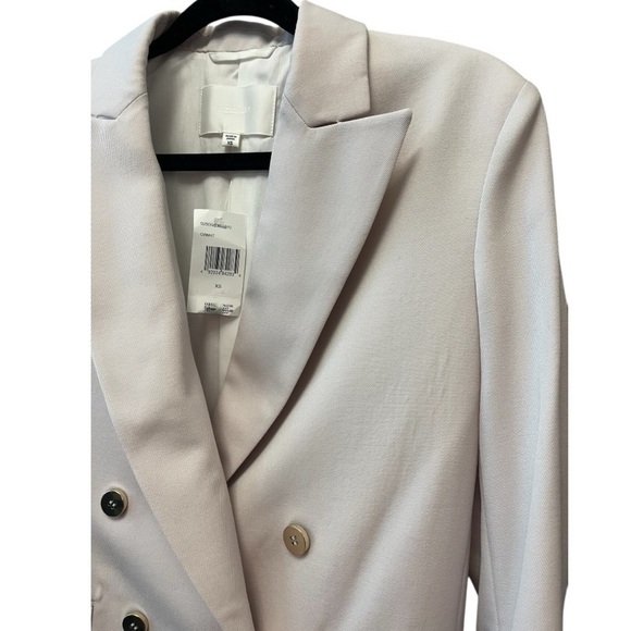 Moussy Vintage Wool Blazer XS | Double-Breasted Ivory Jacket | NWT $740 - Picture 5 of 10